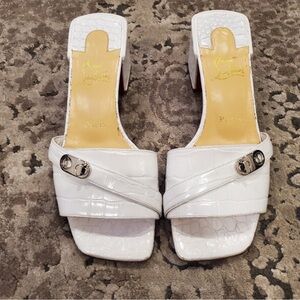 Christian Louboutin White Sandals!